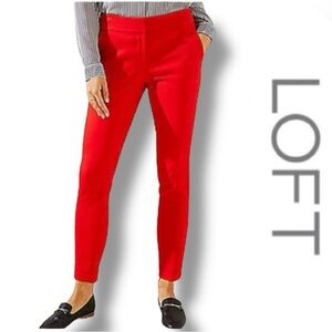LOFT|Julie Skinny|Size 4|Vivid Red|Julie Ankle Skinny Pants|Cotton-Spandex|